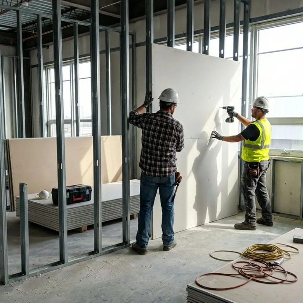 Drywall partition installation in Wilmington